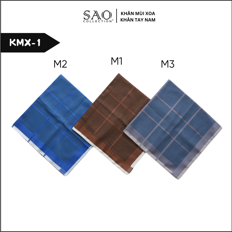 Khăn Tay Nam Cotton Khăn Mùi Xoa Làm Quà Tặng Thấm Hút Mồ Hôi Tốt Họa Tiết Kẻ Mềm Mại Sang Trọng Lịch Lãm Quý Ông (KMX1)