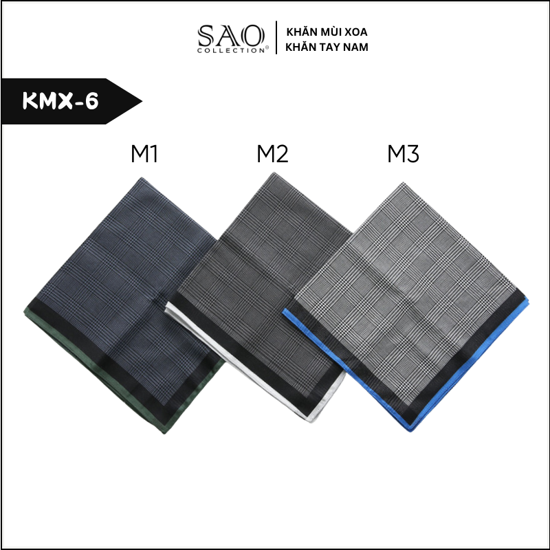 Khăn Tay Nam Cotton Khăn Mùi Xoa Làm Quà Tặng Thấm Hút Mồ Hôi Tốt Họa Tiết Kẻ Mềm Mại Sang Trọng Lịch Lãm Quý Ông (KMX6)