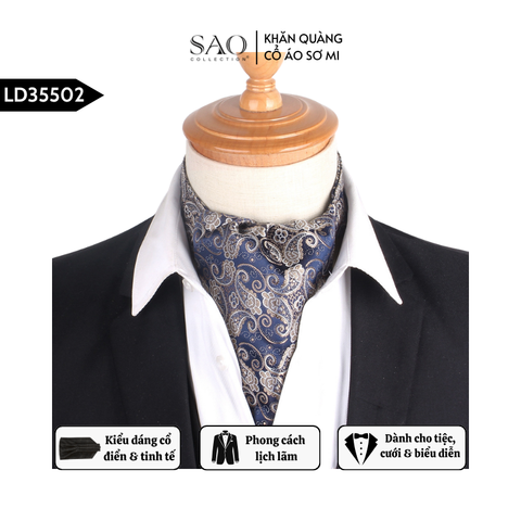 Khăn Ascot Nam – Khăn Quàng Cổ Áo Sơ Mi (LD35502)