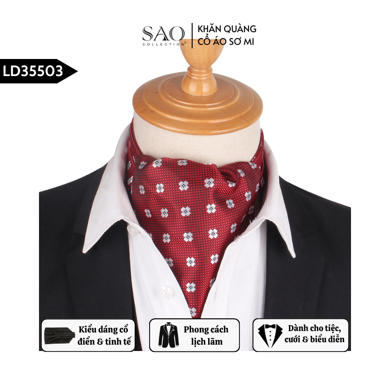 Khăn Ascot Nam – Khăn Quàng Cổ Áo Sơ Mi (LD35503)