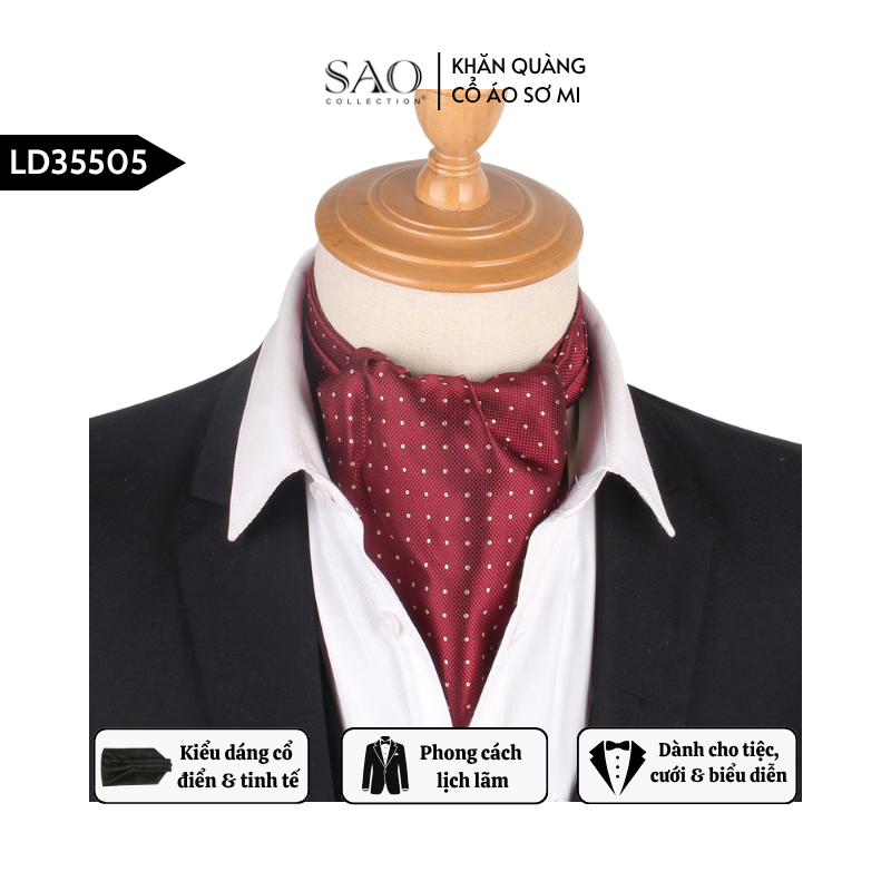 Khăn Ascot Nam – Khăn Quàng Cổ Áo Sơ Mi (LD35505)