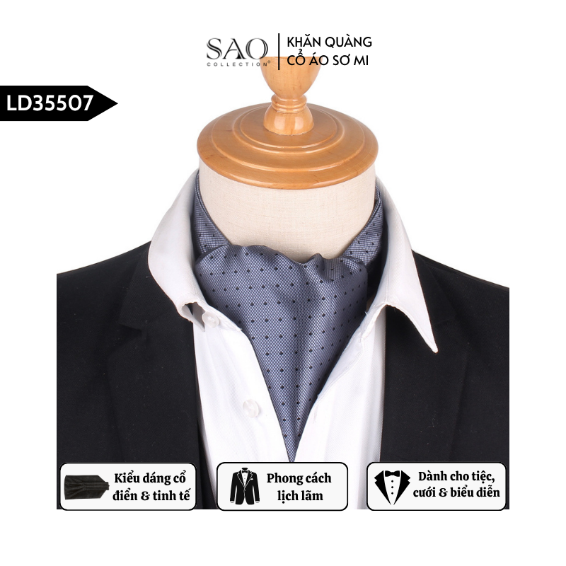 Khăn Ascot Nam – Khăn Quàng Cổ Áo Sơ Mi (LD35507)