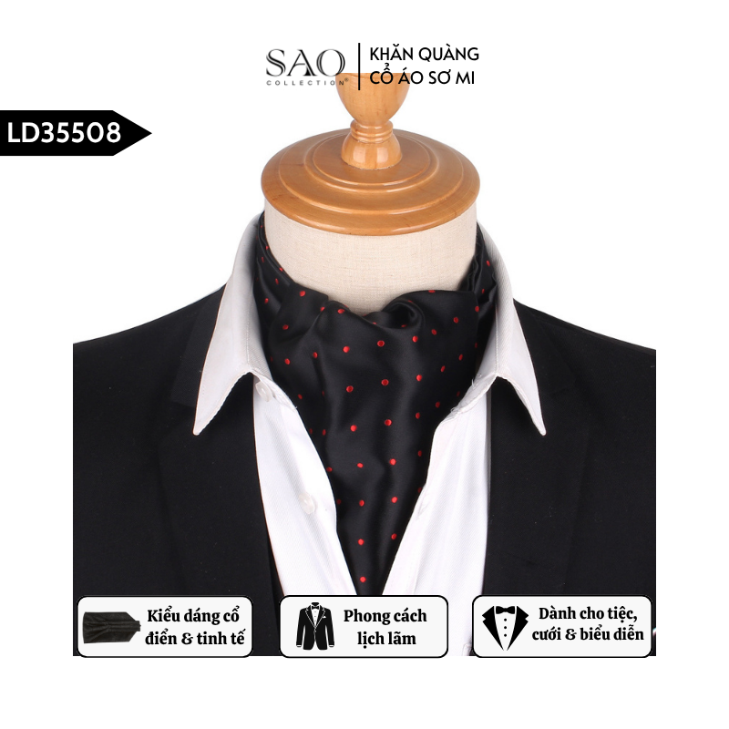 Khăn Ascot Nam – Khăn Quàng Cổ Áo Sơ Mi (LD35508)