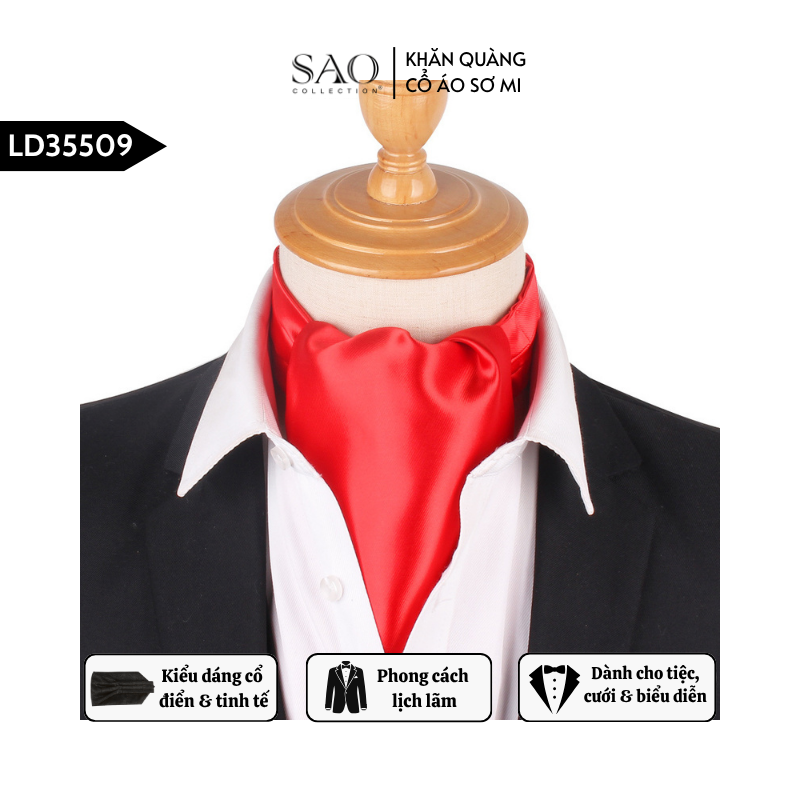 Khăn Ascot Nam – Khăn Quàng Cổ Áo Sơ Mi (LD35509)