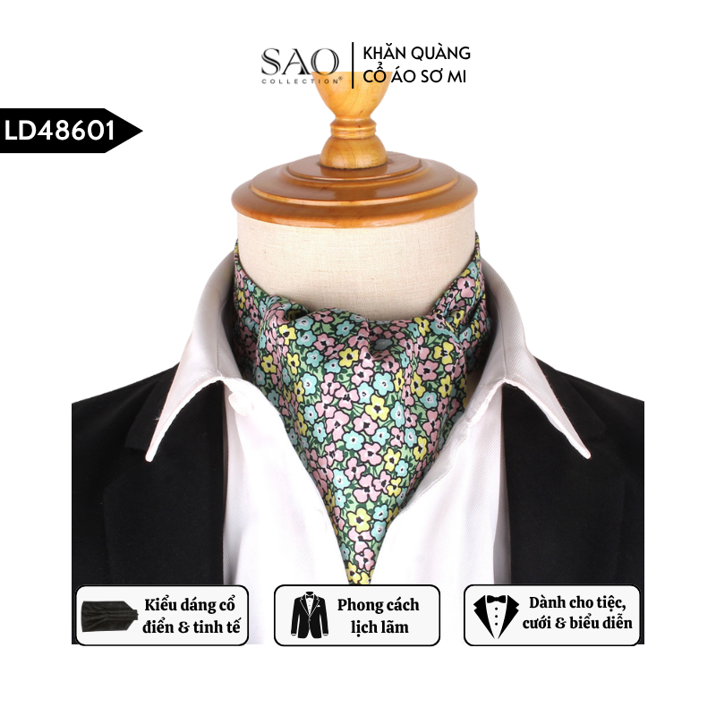 Khăn Ascot Nam – Khăn Quàng Cổ Áo Sơ Mi (LD48601)