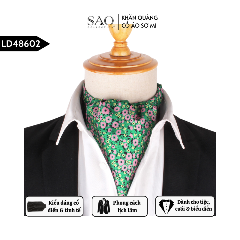 Khăn Ascot Nam – Khăn Quàng Cổ Áo Sơ Mi (LD48602)