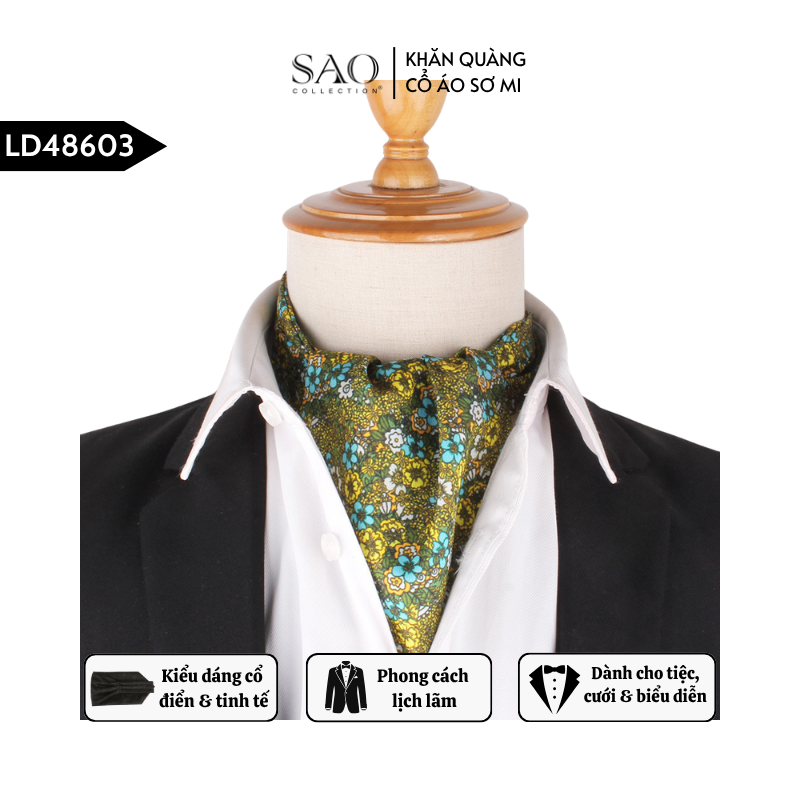 Khăn Ascot Nam – Khăn Quàng Cổ Áo Sơ Mi (LD48603)