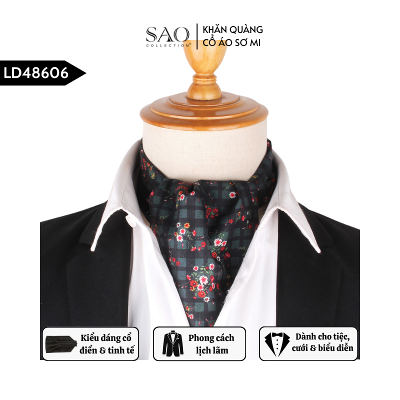 Khăn Ascot Nam – Khăn Quàng Cổ Áo Sơ Mi (LD48606)