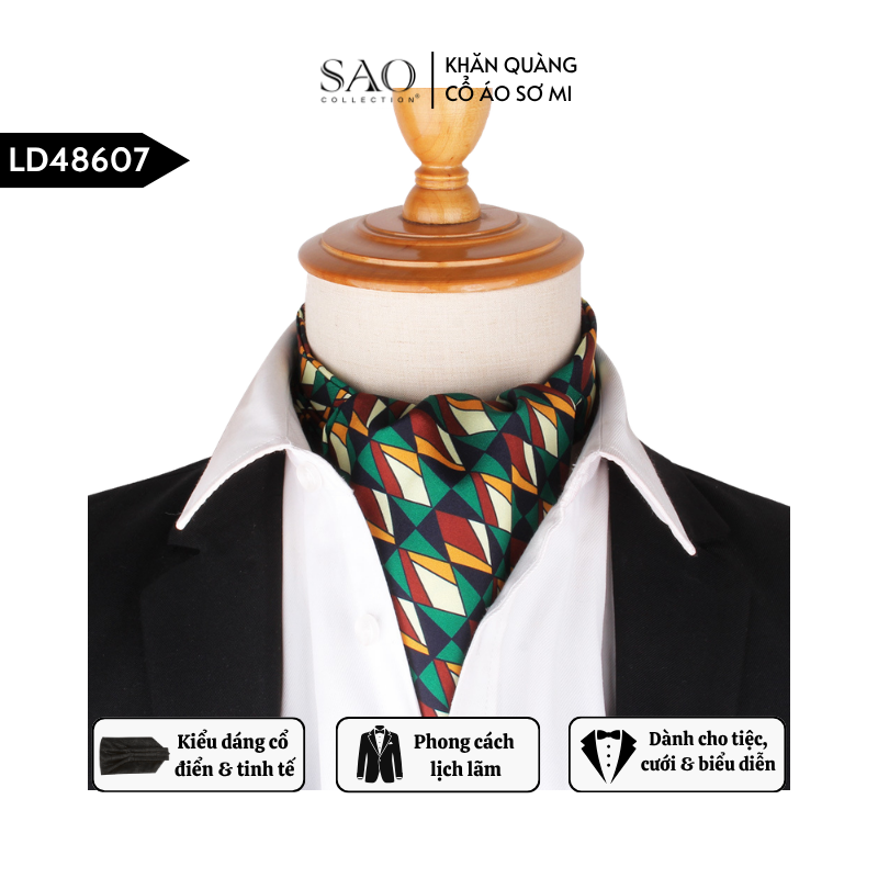 Khăn Ascot Nam – Khăn Quàng Cổ Áo Sơ Mi (LD48607)