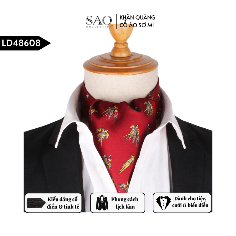 Khăn Ascot Nam – Khăn Quàng Cổ Áo Sơ Mi (LD48608)