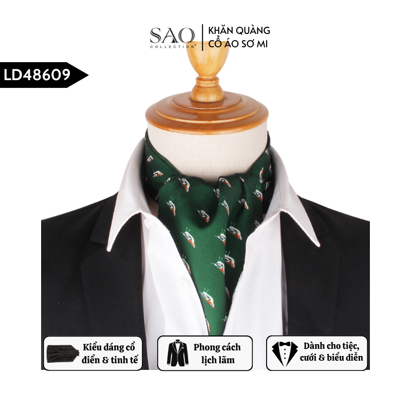 Khăn Ascot Nam – Khăn Quàng Cổ Áo Sơ Mi (LD48609)