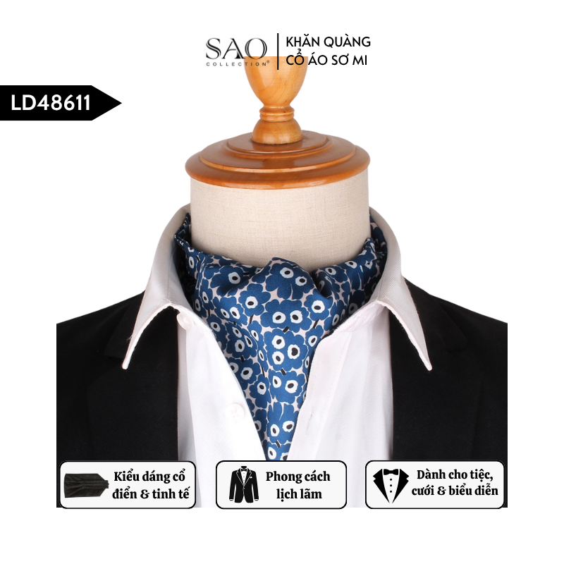 Khăn Ascot Nam – Khăn Quàng Cổ Áo Sơ Mi (LD48611)