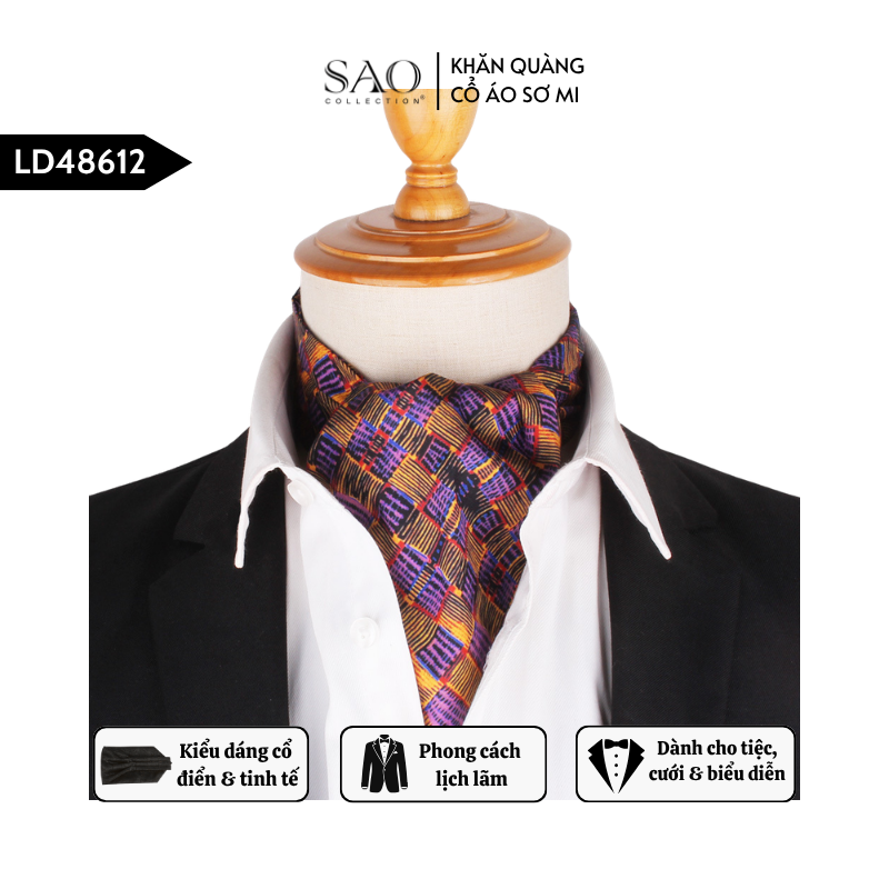 Khăn Ascot Nam – Khăn Quàng Cổ Áo Sơ Mi (LD48612)