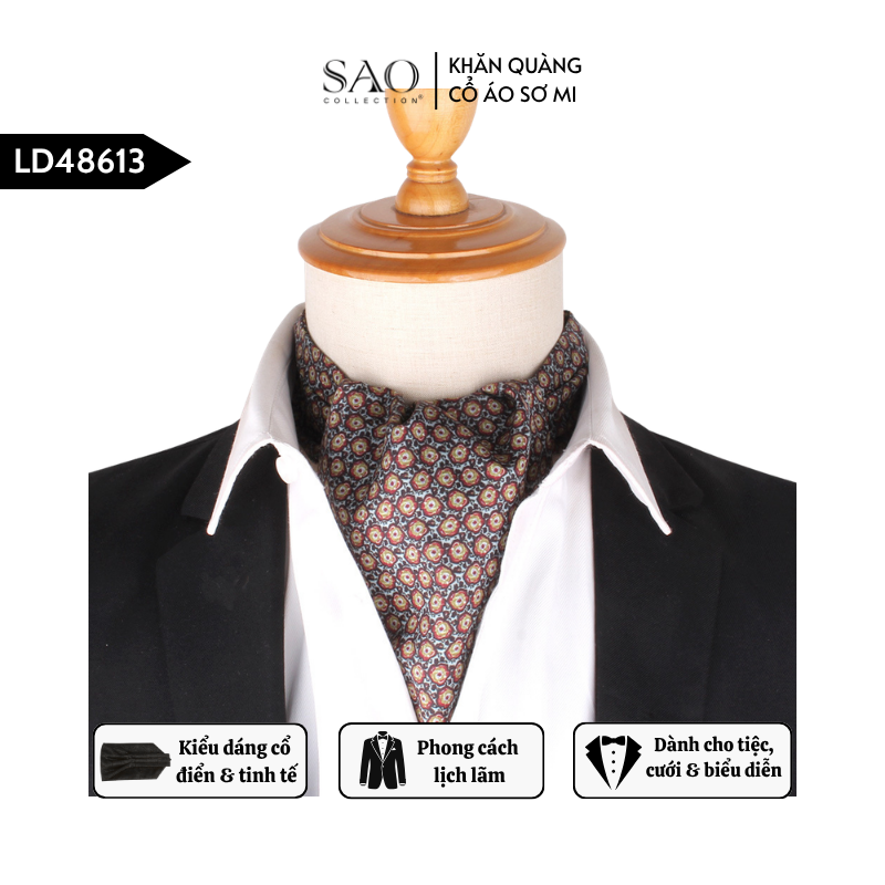 Khăn Ascot Nam – Khăn Quàng Cổ Áo Sơ Mi (LD48613)