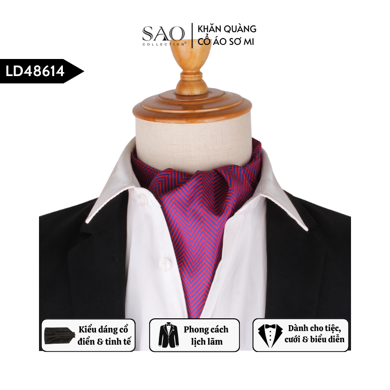 Khăn Ascot Nam – Khăn Quàng Cổ Áo Sơ Mi (LD48614)