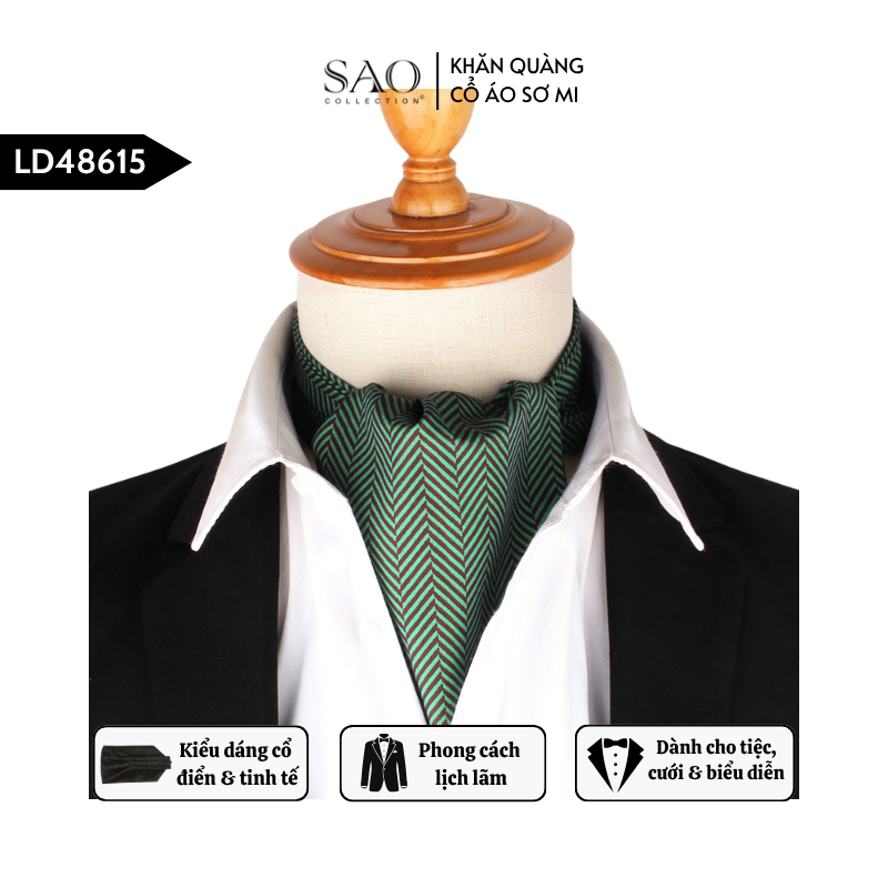 Khăn Ascot Nam – Khăn Quàng Cổ Áo Sơ Mi (LD48615)
