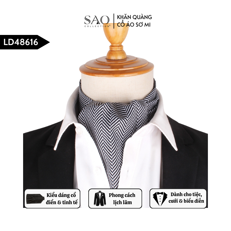 Khăn Ascot Nam – Khăn Quàng Cổ Áo Sơ Mi (LD48616)