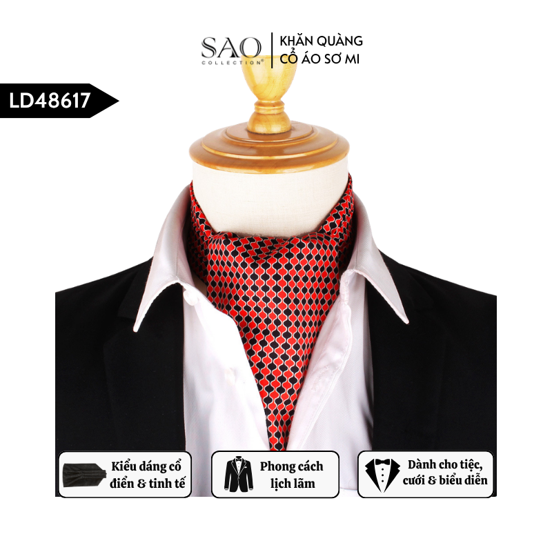 Khăn Ascot Nam – Khăn Quàng Cổ Áo Sơ Mi (LD48617)
