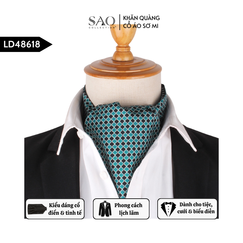 Khăn Ascot Nam – Khăn Quàng Cổ Áo Sơ Mi (LD48618)