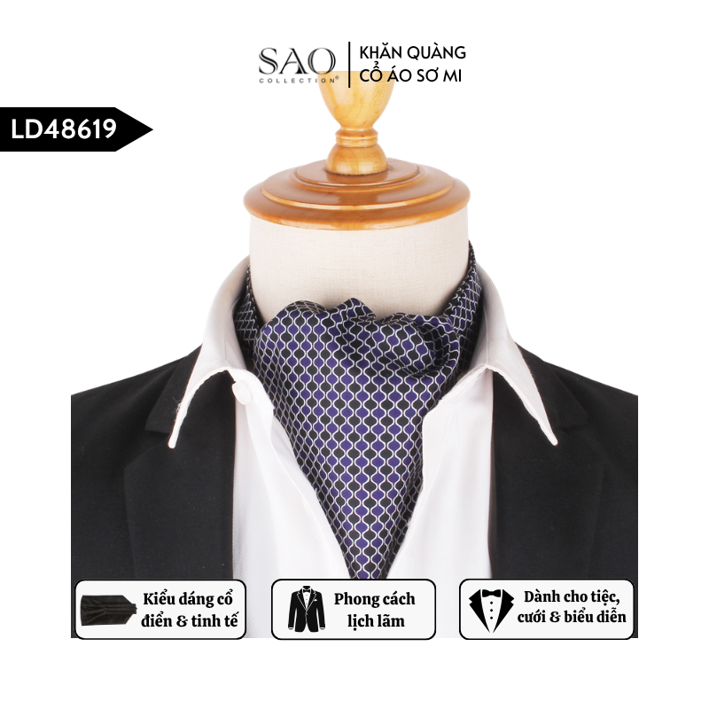 Khăn Ascot Nam – Khăn Quàng Cổ Áo Sơ Mi (LD48619)