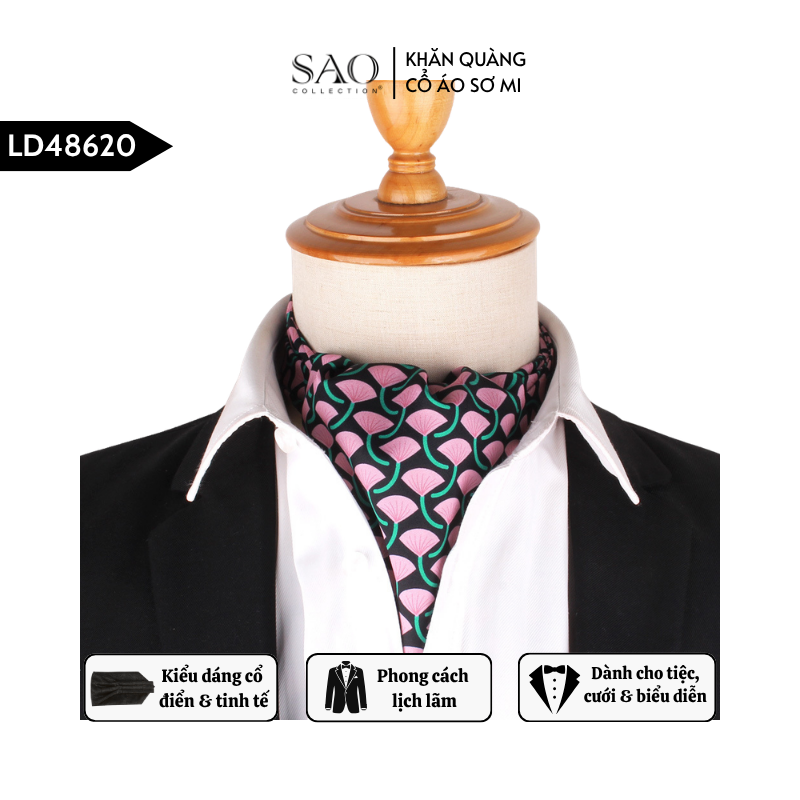 Khăn Ascot Nam – Khăn Quàng Cổ Áo Sơ Mi (LD48620)