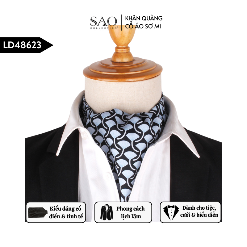 Khăn Ascot Nam – Khăn Quàng Cổ Áo Sơ Mi (LD48623)