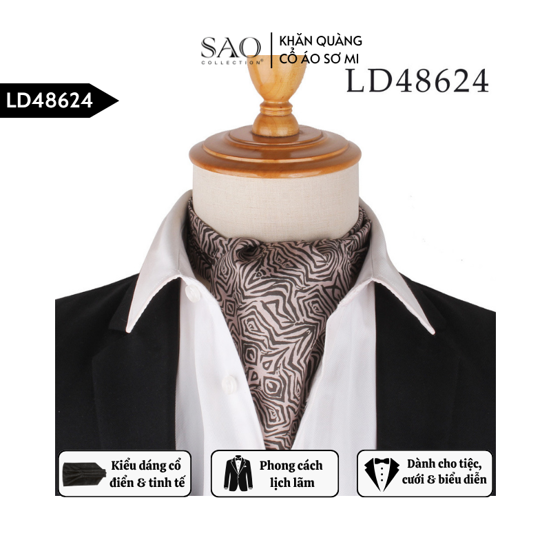 Khăn Ascot Nam – Khăn Quàng Cổ Áo Sơ Mi (LD48624)