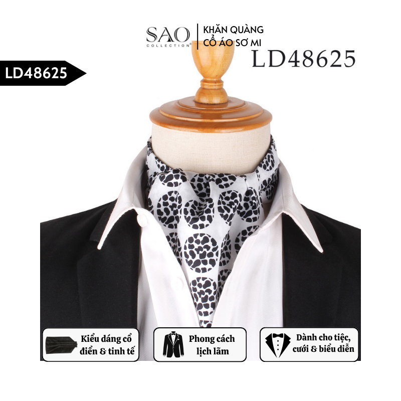 Khăn Ascot Nam – Khăn Quàng Cổ Áo Sơ Mi (LD48625)