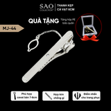 Thanh Kẹp Cà Vạt, Kẹp Caravat Cao Cấp Màu Bạc 6cm (MJ44)
