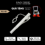 Thanh Kẹp Cà Vạt, Kẹp Caravat Cao Cấp Màu Bạc 6cm (MJ45)