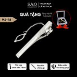 Thanh Kẹp Cà Vạt, Kẹp Caravat Cao Cấp Màu Bạc 6cm (MJ46)