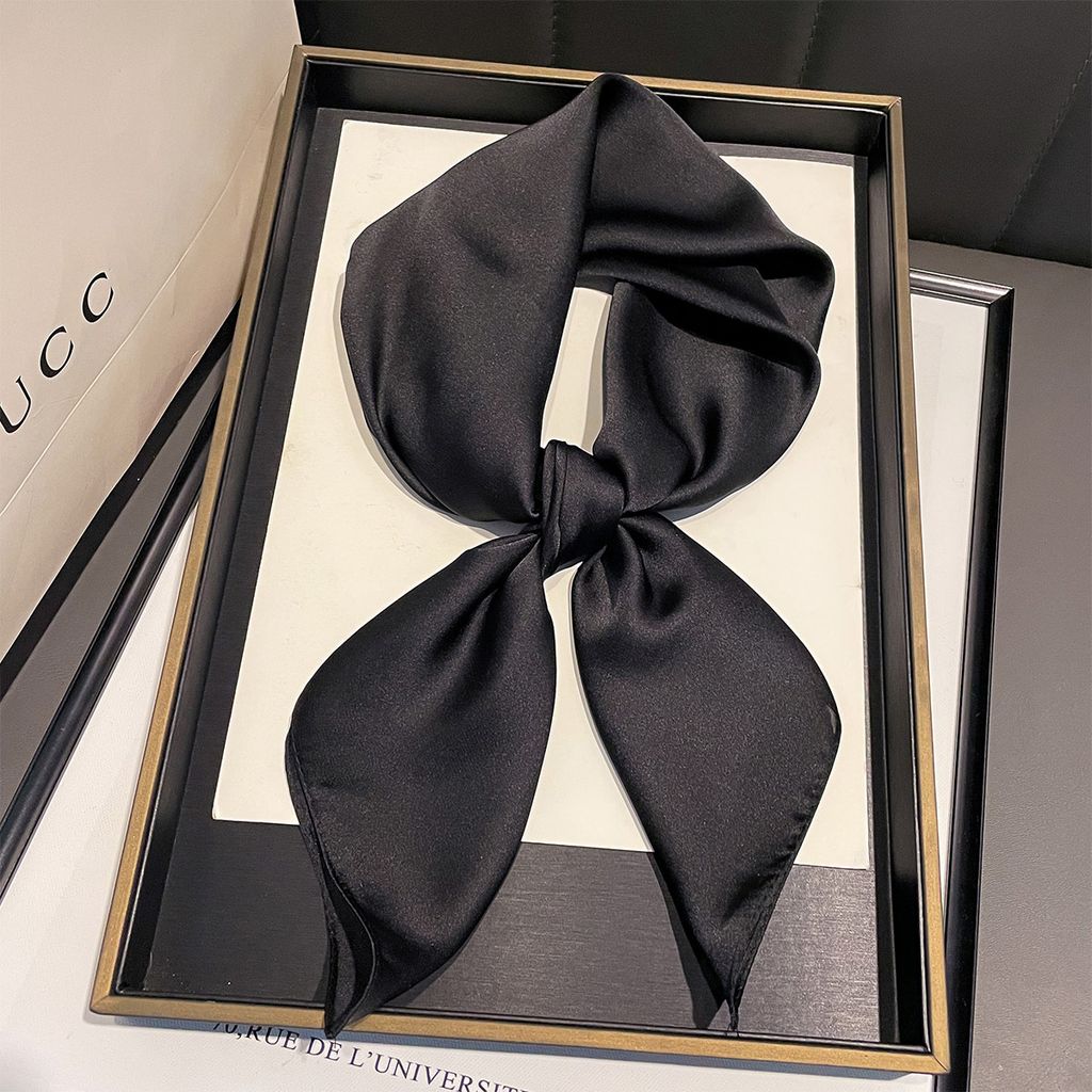 Khăn Lụa Màu Đen, Thanh Lịch, Đẳng Cấp Dành Cho Đồng Phục Doanh Nghiệp | KLV300M32