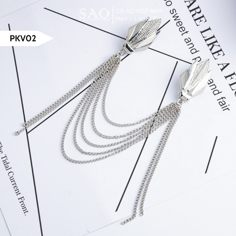 Cài Áo Vest Nam Tua Rua Dây Xích Cao Cấp – Ghim Cài Ve Áo Suit Sang Trọng, Tôn Phong Cách Quý Ông (PKV02)