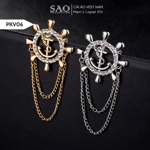 Cài Áo Vest Nam Tua Rua Dây Xích Cao Cấp – Ghim Cài Ve Áo Suit Sang Trọng, Tôn Phong Cách Quý Ông (PKV06)