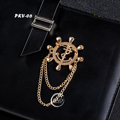 Cài Áo Vest Nam Tua Rua Dây Xích Cao Cấp – Ghim Cài Ve Áo Suit Sang Trọng, Tôn Phong Cách Quý Ông (PKV06)