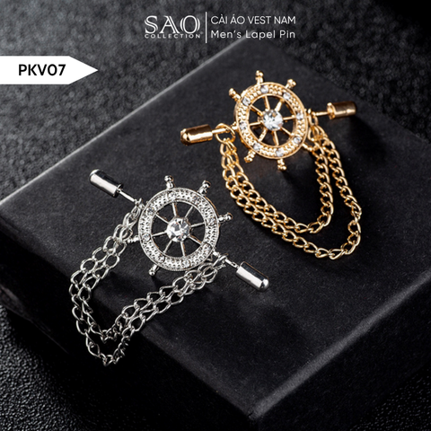 Cài Áo Vest Nam Tua Rua Dây Xích Cao Cấp – Ghim Cài Ve Áo Suit Sang Trọng, Tôn Phong Cách Quý Ông (PKV07)