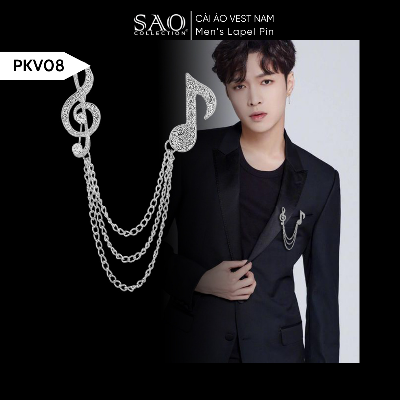 Cài Áo Vest Nam Tua Rua Dây Xích Cao Cấp – Ghim Cài Ve Áo Suit Sang Trọng, Tôn Phong Cách Quý Ông (PKV08)
