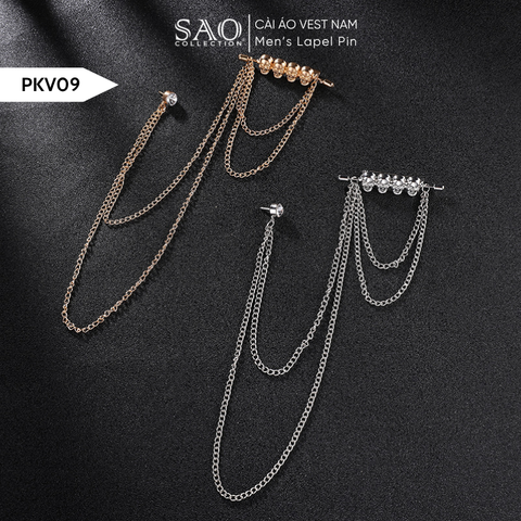 Cài Áo Vest Nam Tua Rua Dây Xích Cao Cấp – Ghim Cài Ve Áo Suit Sang Trọng, Tôn Phong Cách Quý Ông (PKV09)
