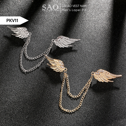 Cài Áo Vest Nam Tua Rua Dây Xích Cao Cấp – Ghim Cài Ve Áo Suit Sang Trọng, Tôn Phong Cách Quý Ông (PKV11)