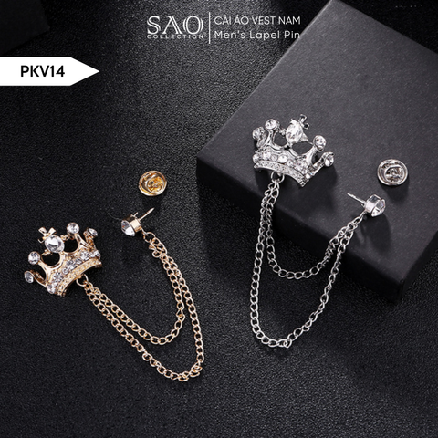 Cài Áo Vest Nam Tua Rua Dây Xích Cao Cấp – Ghim Cài Ve Áo Suit Sang Trọng, Tôn Phong Cách Quý Ông (PKV14)