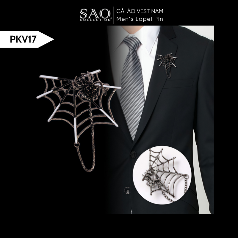 Cài Áo Vest Nam Tua Rua Dây Xích Cao Cấp – Ghim Cài Ve Áo Suit Sang Trọng, Tôn Phong Cách Quý Ông (PKV17)