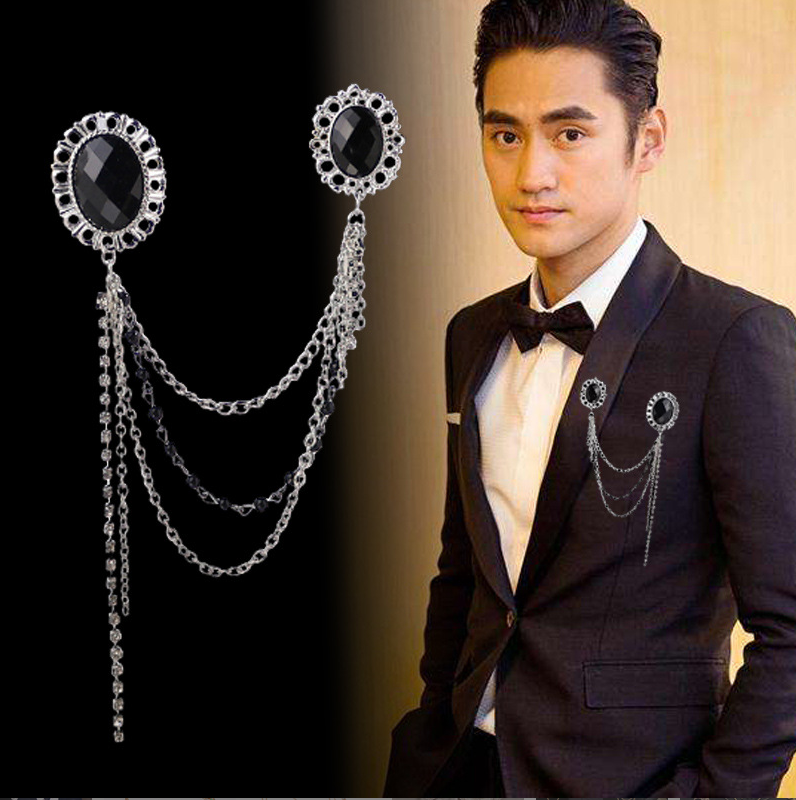 Cài Áo Vest Nam Tua Rua Dây Xích Cao Cấp – Ghim Cài Ve Áo Suit Sang Trọng, Tôn Phong Cách Quý Ông (PKV18)