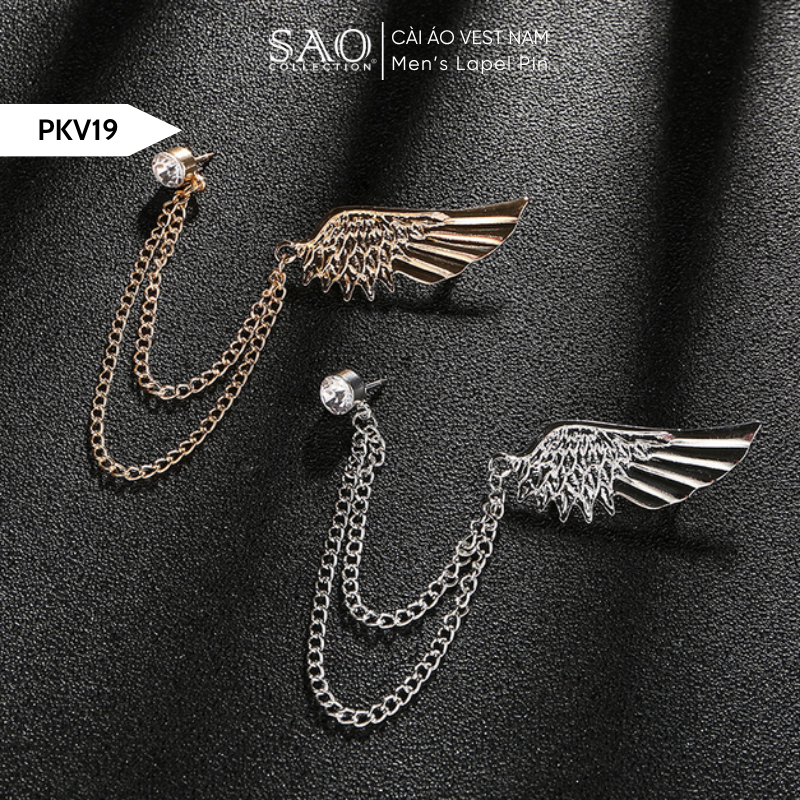 Cài Áo Vest Nam Tua Rua Dây Xích Cao Cấp – Ghim Cài Ve Áo Suit Sang Trọng, Tôn Phong Cách Quý Ông (PKV19)