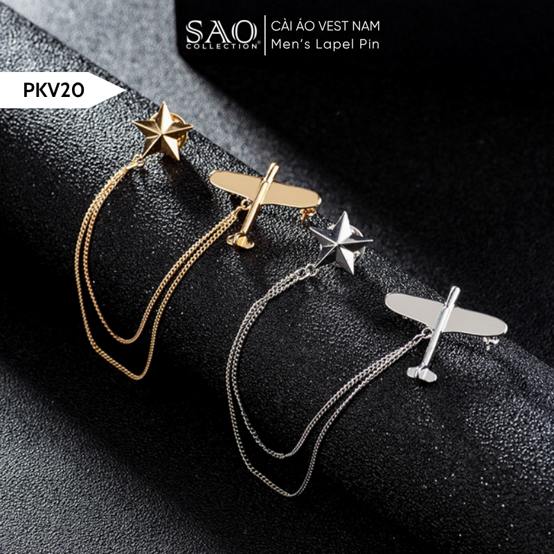 Cài Áo Vest Nam Tua Rua Dây Xích Cao Cấp – Ghim Cài Ve Áo Suit Sang Trọng, Tôn Phong Cách Quý Ông (PKV20)