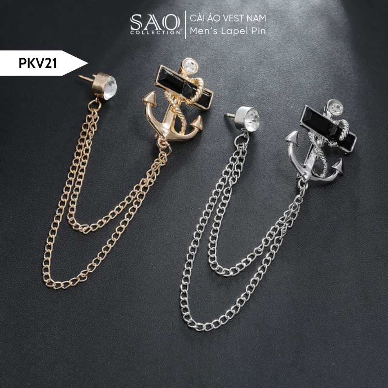 Cài Áo Vest Nam Tua Rua Dây Xích Cao Cấp – Ghim Cài Ve Áo Suit Sang Trọng, Tôn Phong Cách Quý Ông (PKV21)