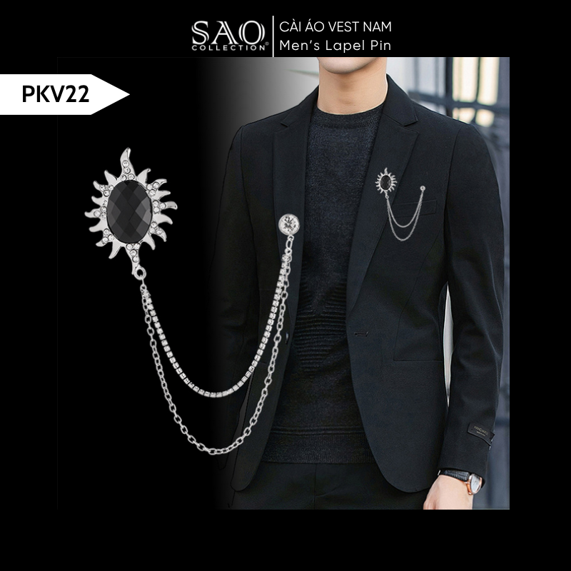 Cài Áo Vest Nam Tua Rua Dây Xích Cao Cấp – Ghim Cài Ve Áo Suit Sang Trọng, Tôn Phong Cách Quý Ông (PKV22)