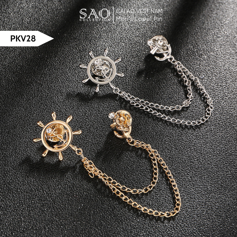 Cài Áo Vest Nam Tua Rua Dây Xích Cao Cấp – Ghim Cài Ve Áo Suit Sang Trọng, Tôn Phong Cách Quý Ông (PKV28)