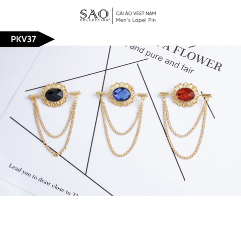 Cài Áo Vest Nam Tua Rua Dây Xích Cao Cấp – Ghim Cài Ve Áo Suit Sang Trọng, Tôn Phong Cách Quý Ông (PKV03)
