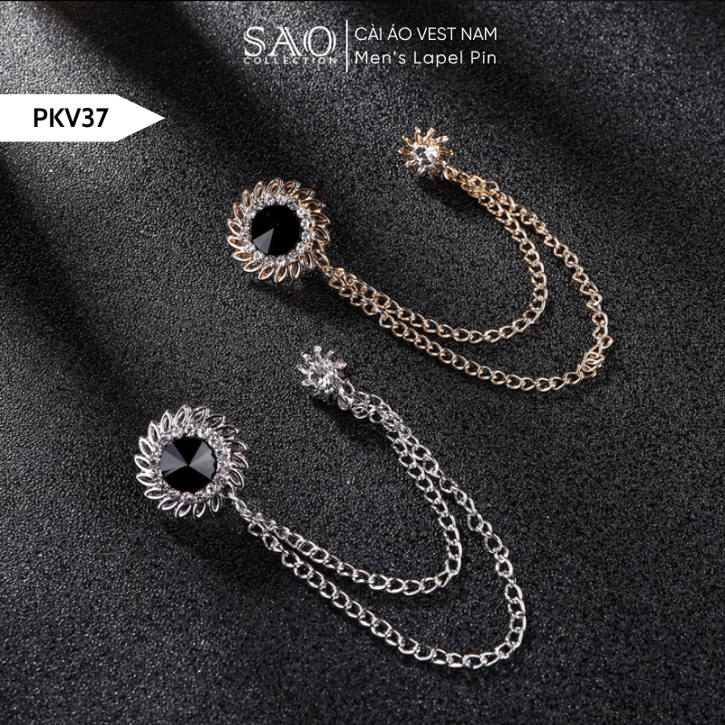 Cài Áo Vest Nam Tua Rua Dây Xích Cao Cấp – Ghim Cài Ve Áo Suit Sang Trọng, Tôn Phong Cách Quý Ông (PKV37)