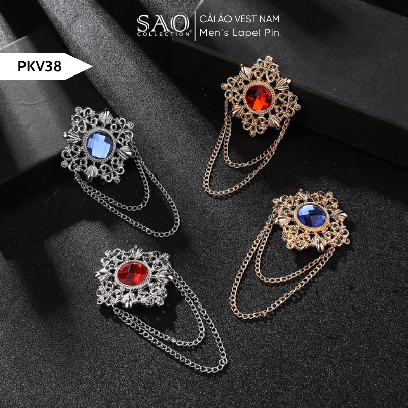 Cài Áo Vest Nam Tua Rua Dây Xích Cao Cấp – Ghim Cài Ve Áo Suit Sang Trọng, Tôn Phong Cách Quý Ông (PKV38)